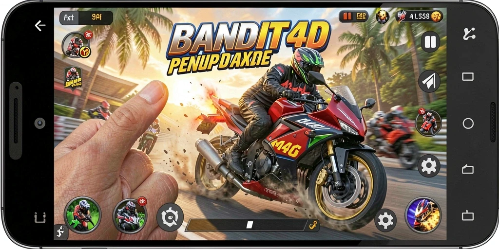 Gameplay BANDIT4D yang menegangkan dan penuh aksi balap motor.
