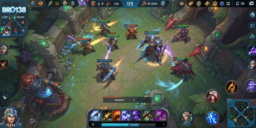 Screenshot gameplay BRO138 menampilkan aksi seru di arena MOBA.