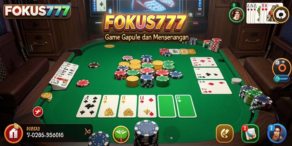 Screenshot gameplay FOKUS777 menampilkan serunya bermain Gaple.