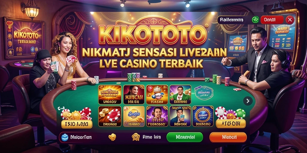 Tampilan gameplay KIKOTOTO dengan dealer langsung yang profesional.