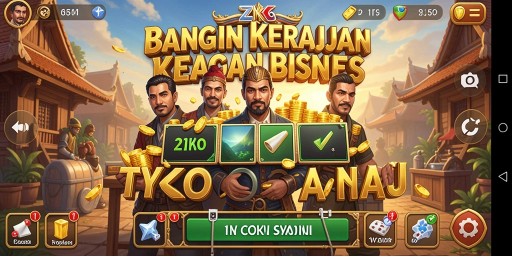 Tampilan gameplay ZK6 menampilkan pengelolaan bisnis yang seru.